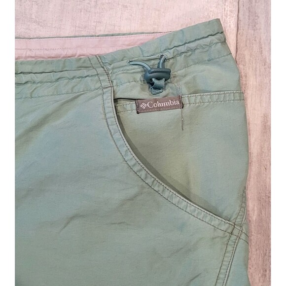 Columbia Womens Hiking Capri Pants Size PL Petite Light Green Outdoors Gorpcore - Picture 2 of 9